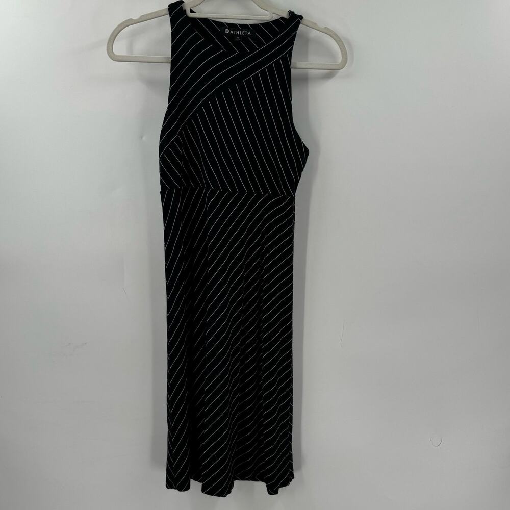 Athleta black and white striped dress